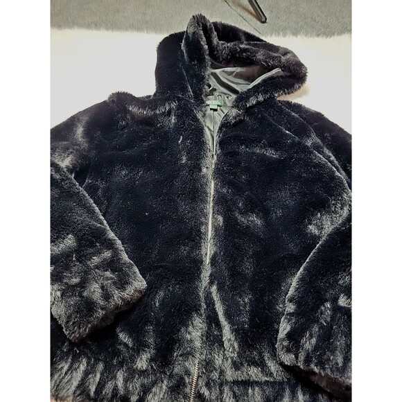 Wild Fable Black Faux Fur Cropped Bomber Jacket Size Small - Picture 7 of 9